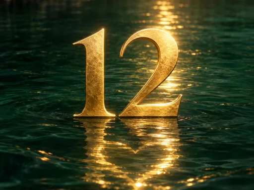 Золота цифра 12 над спокійною смарагдовою водою.